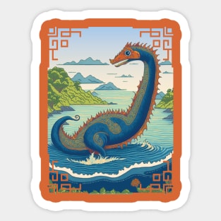 Loch Ness Monster Illustration Sticker